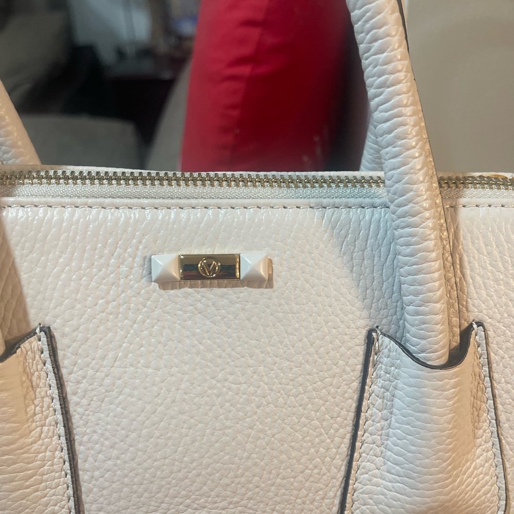 Mario Valentino White Spike-studded Embellished Satchel - Picture 3 of 16